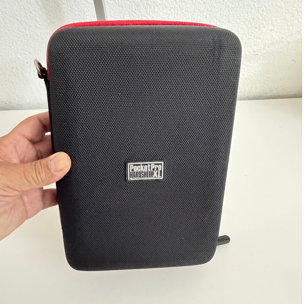 PocketPro Hardshell XL Universal Electronics Travel Case Black Red Organizer